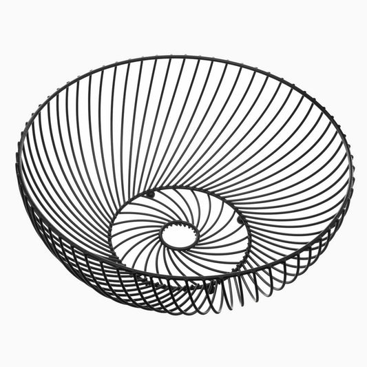 5five Simply Smart Obstkorb Torsade, Gitterkorb für Obst, Metall, Schwarz, 30 cm, 154008B