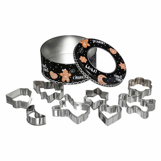 5Five Simply Smart Keksdose mit 8 Ausstechern, Gebäckdose, Metall, 13.5 cm, 136157
