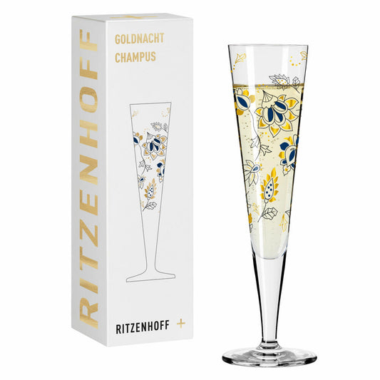 Ritzenhoff Champus glass Goldnacht 044, crystal glass, 205 ml, R-1071044