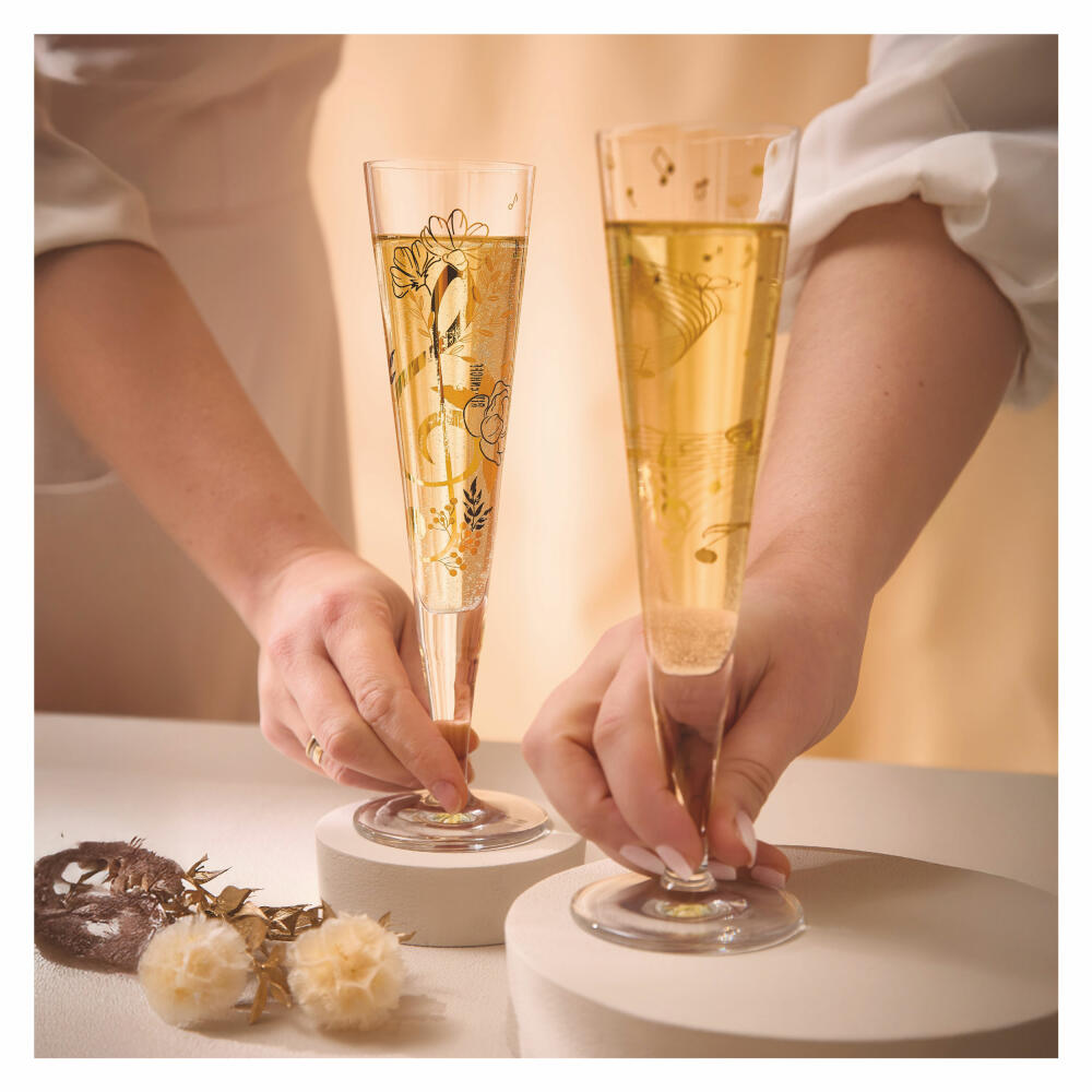 Ritzenhoff Champagnerglas Goldnacht Champus 045, Melina Sparschu F25, Kristallglas, 205 ml, 1071045