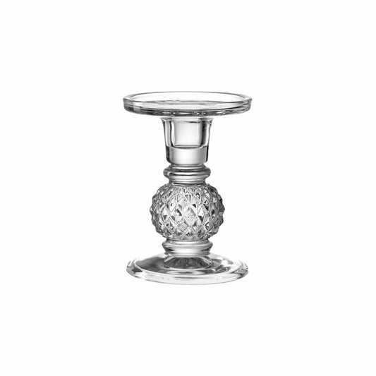 Leonardo candlestick POESIA, decorative candlestick, soda-lime glass, clear, 12.8 cm, 018638