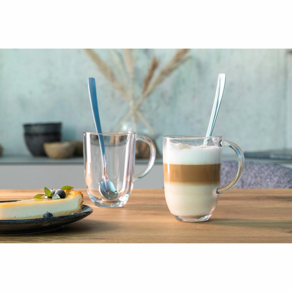 Leonardo 2 Latte Macchiato Tassen Napoli + 2 Löffel, Materialmix, klar, 380 ml, 024217