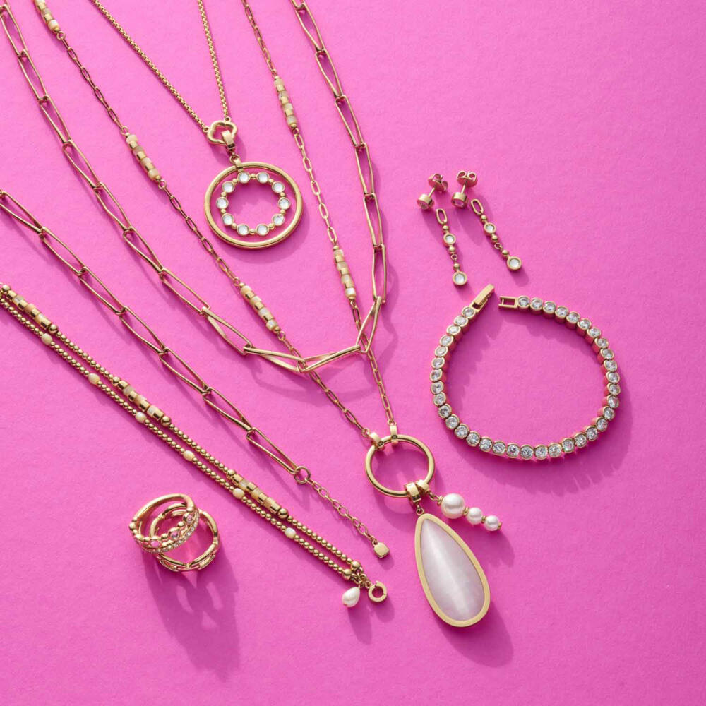 Leonardo Anhänger Gold Bobby Clip & Mix, Kettenanhänger, Schmuck, Edelstahl Gold, Zirkonia, 024944