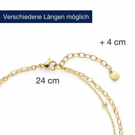 Leonardo Fußkette Gold Cleo Ciao, Fußkettchen, Schmuck, Edelstahl Gold, Perlen, 024988