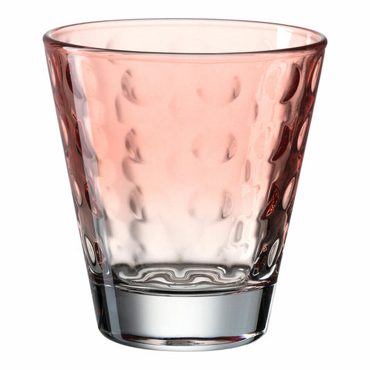 Leonardo Trinkglas Optic, Becher, Wasserglas, Kalk-Natron Glas, rot, 215 ml, 025896