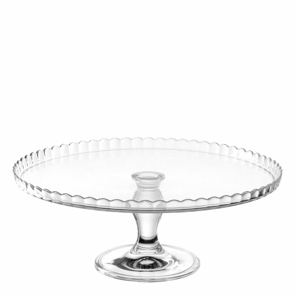 montana: :pati cake plate on foot, cake plate, cake stand, serving plate, cake plate, glass, Ø 32 cm, 046876
