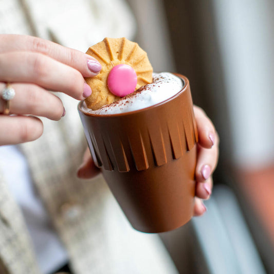 Koziol Becher Cappuccino Connect, Kaffeebecher, Tasse, Kaffeetasse, Thermoplastischer Kunststoff, Organic Rusty Steel, 300 ml, 4080674