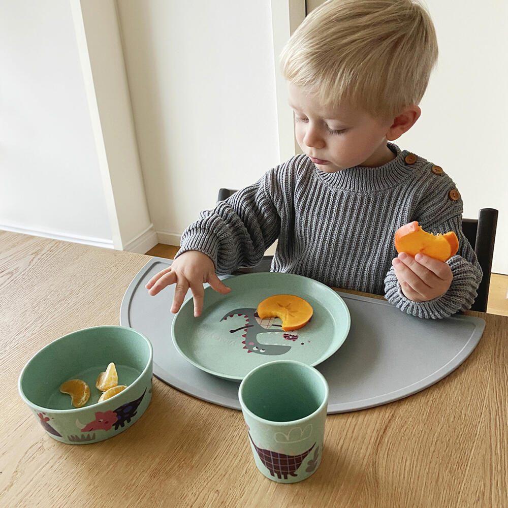 Koziol tableware set Connect Rex 3-piece, plate, bowl, mug, plastic, Organic Green, 8340748