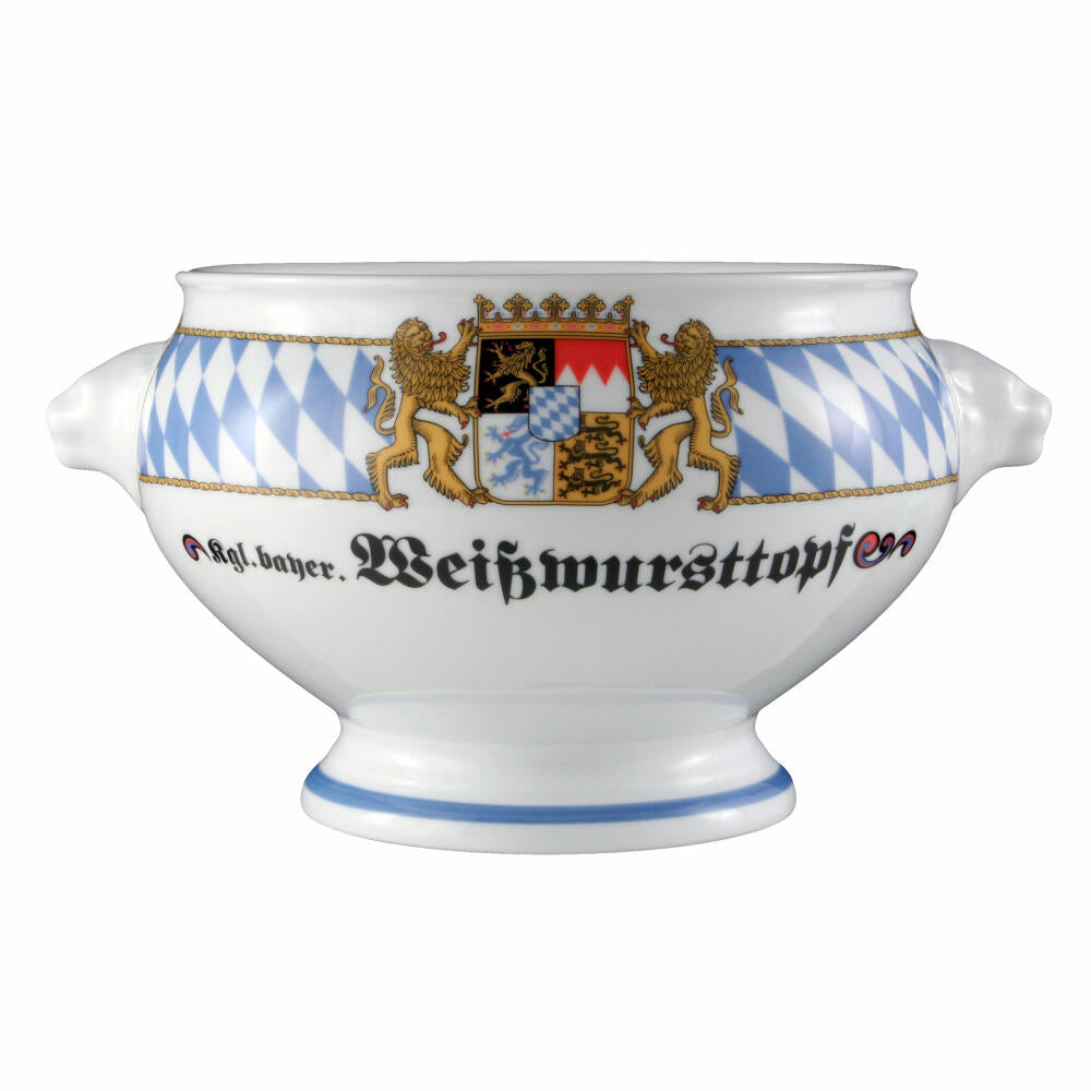 Seltmann Weiden Compact Terrine Lion's Head, White Sausage Pot, Bowl, Porcelain, 2 L, 001.455576
