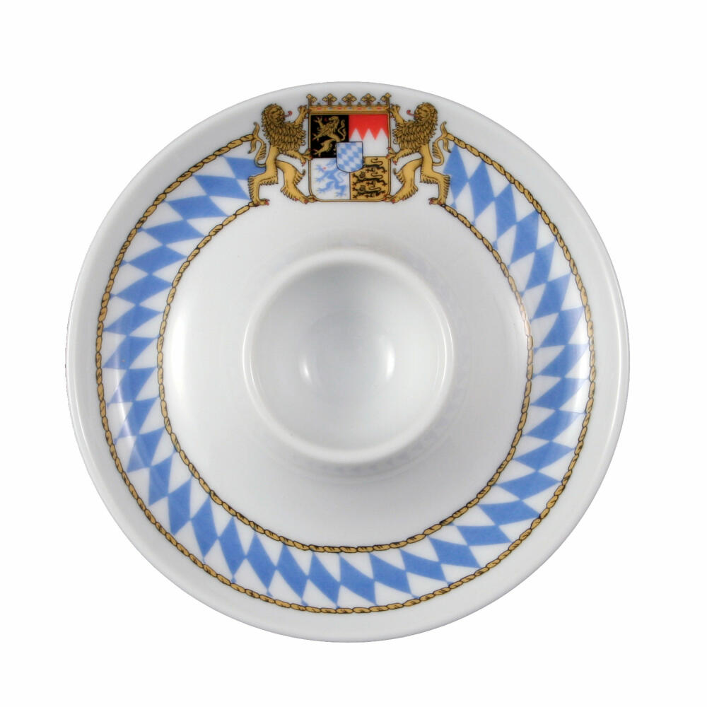 Seltmann Weiden Compact Eierbecher mit Ablage, Eierhalter, Eier Becher, Porzellan, Bayern Dekor, 001.458856