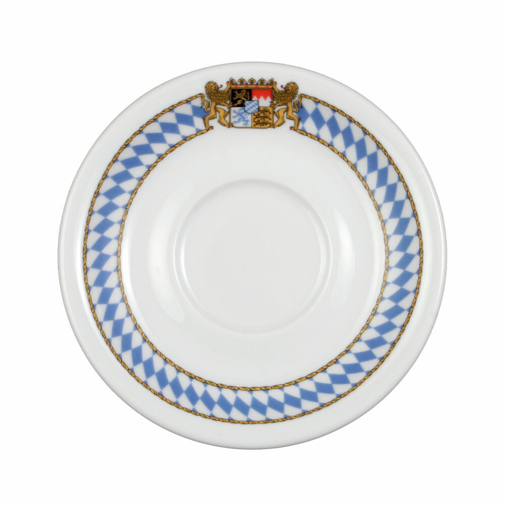 Seltmann Weiden Compact Untertasse, für Kaffeetasse, Unterteller, Porzellan, Bayern Dekor, Ø 14.7 cm, 001.475323
