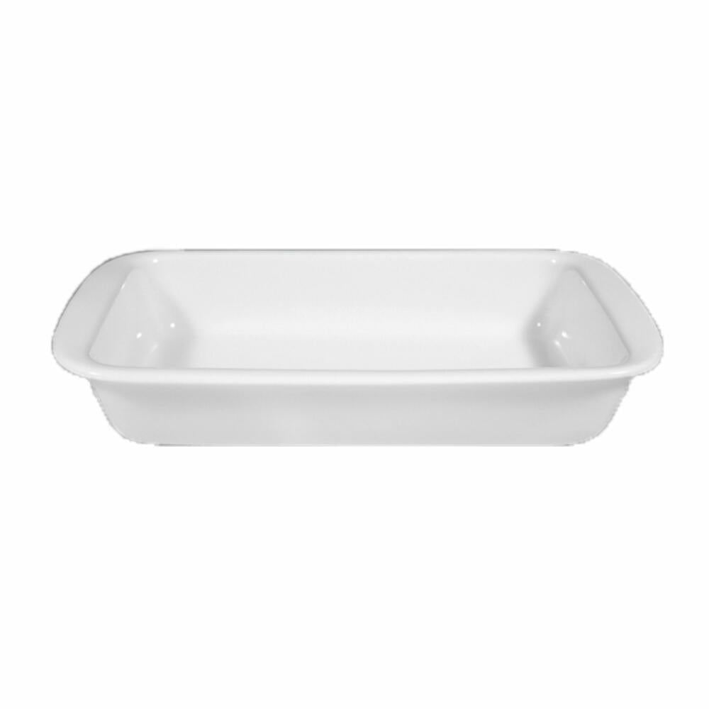 Seltmann Weiden Lukullus Auflaufform Eckig, Ofenform, Backform, Porzellan, Weiß, 30 cm, 001.103733