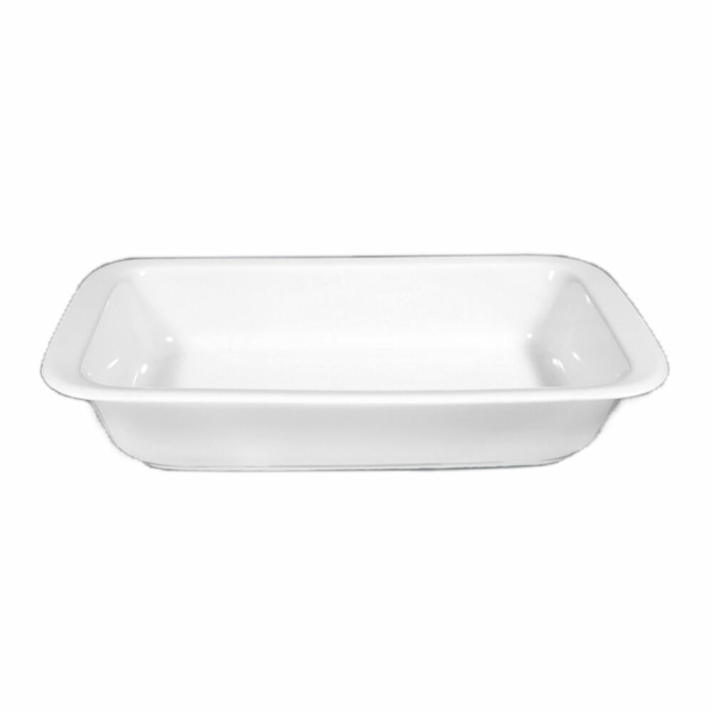 Seltmann Weiden Lukullus Auflaufform Eckig, Ofenform, Backform, Porzellan, Weiß, 35 cm, 001.103969