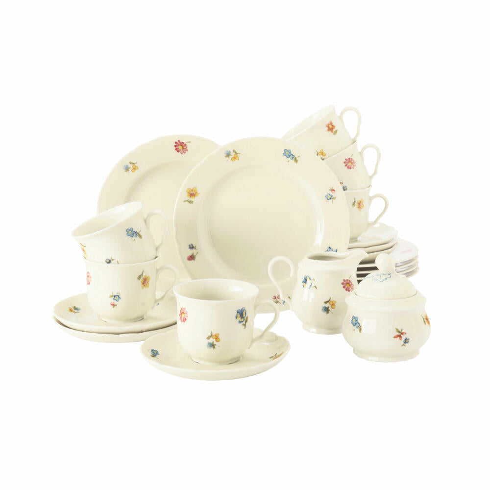 Seltmann Weiden Marieluise Blütenmeer Kaffeeservice, 20-tlg., Kaffee Service, Geschirr, Porzellangeschirr, Hartporzellan, Bunt, 1301299