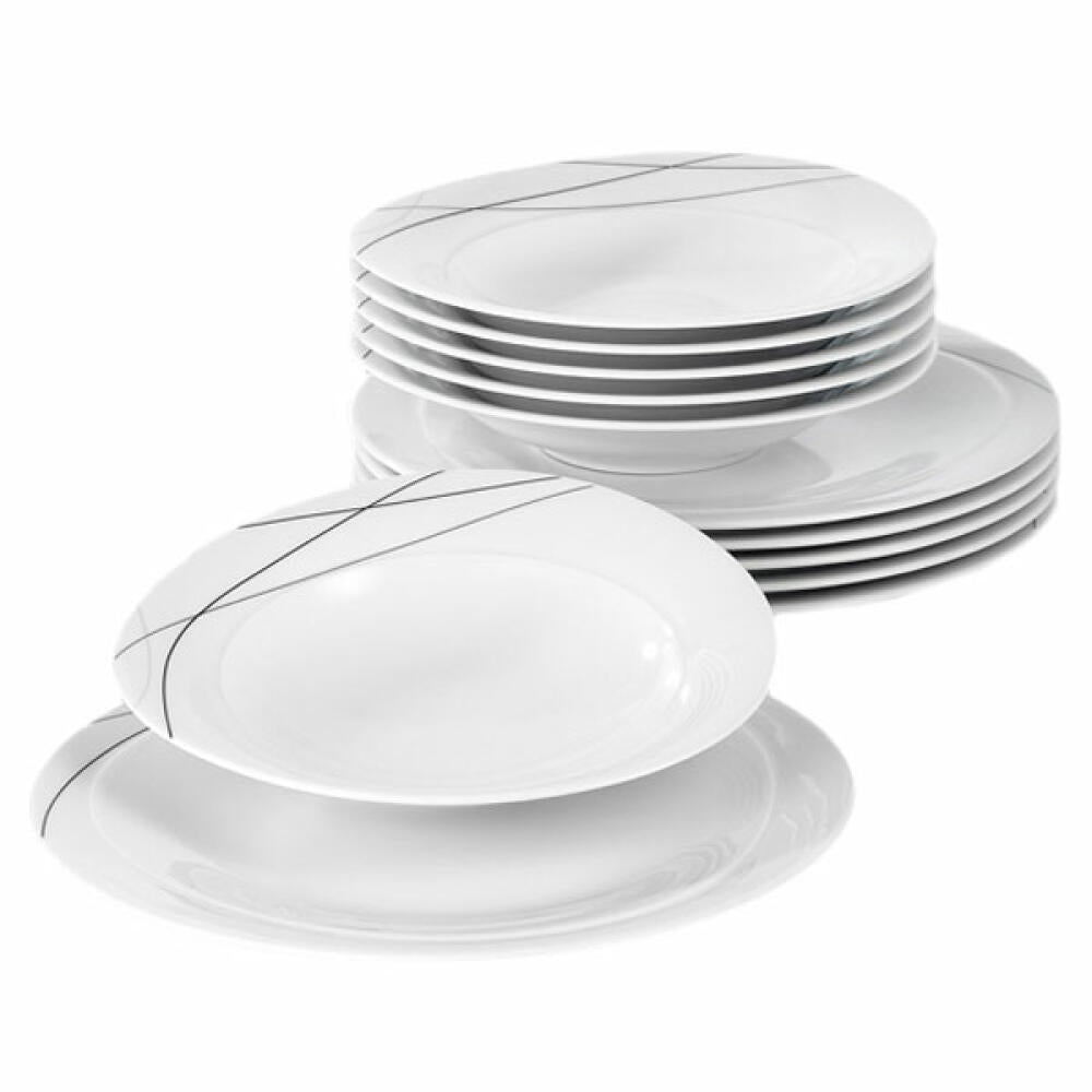 Seltmann Weiden Trio dinner service, Highline, porcelain, dishwasher safe, 12 pcs., 1706999