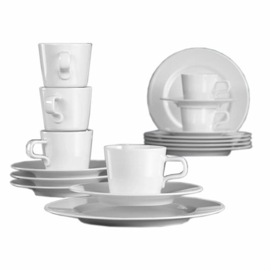Seltmann Weiden No Limits Kaffeeservice, Porzellan, Weiß, Spülmaschinenfest, 18-tlg., 1710911