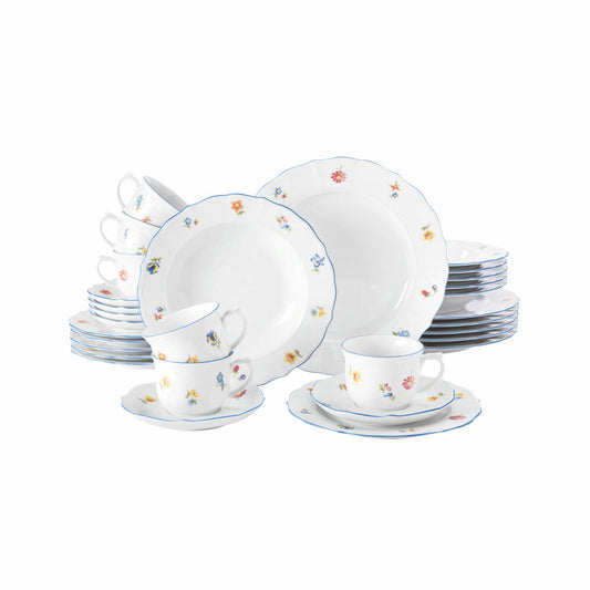 Seltmann Weiden Sonate Nostalgie combination service, 30 pcs., combination service, tableware set, porcelain tableware, hard porcelain, colored, 1717238