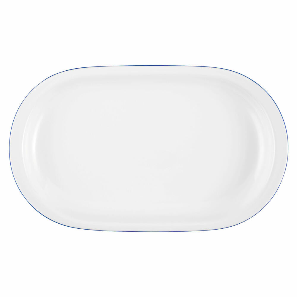 Seltmann Weiden Compact Platter, Serving Platter, Serving Plate, Porcelain, Blue Rim, 33 cm, 001.718871