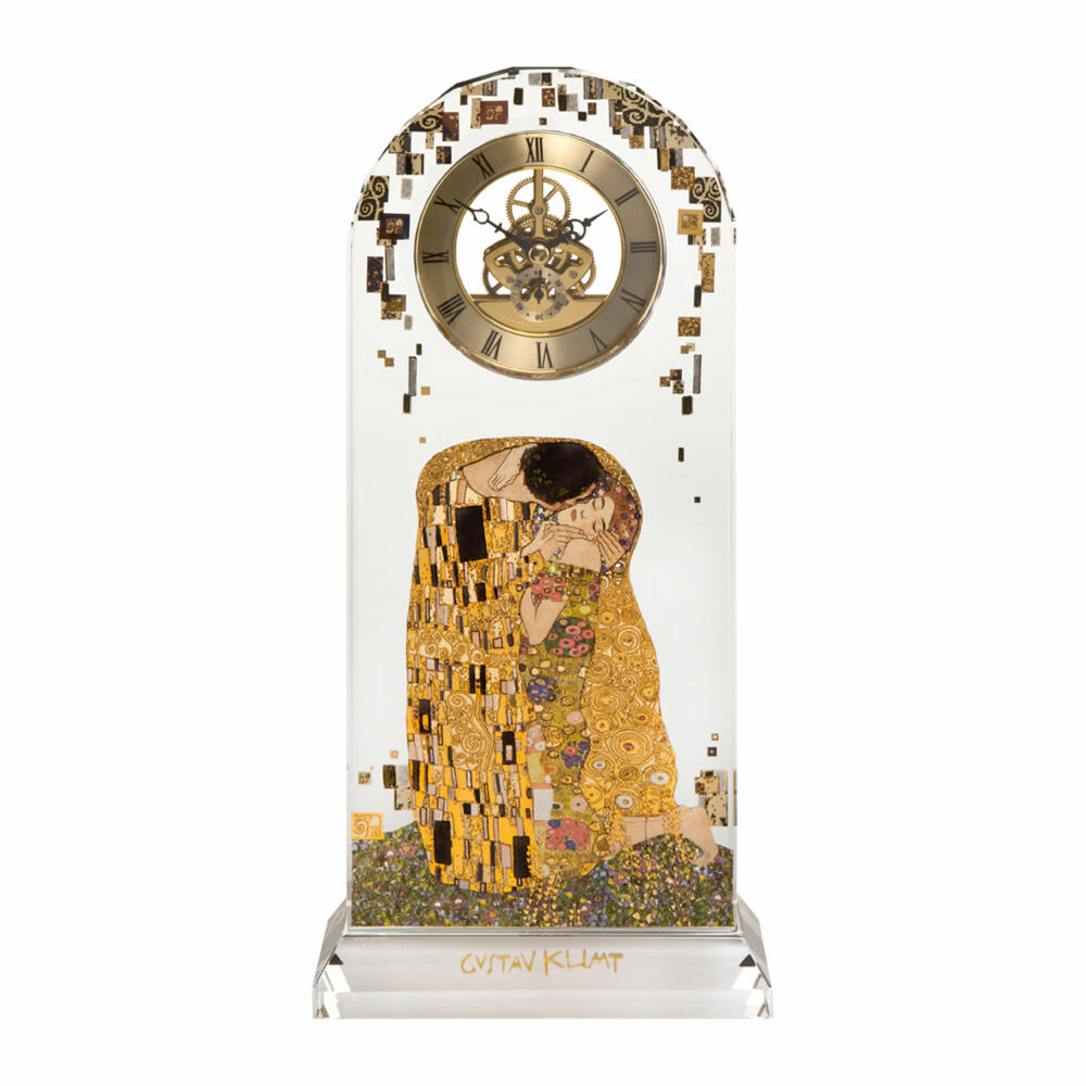 Goebel Der Kuss - Tischuhr Artis Orbis Gustav Klimt Bunt Glas