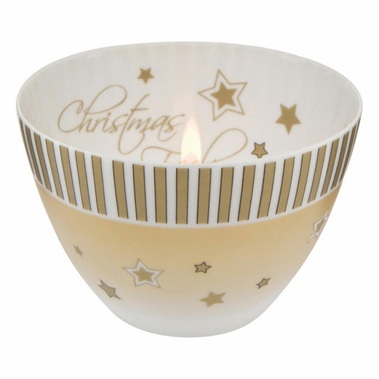 Goebel Christmas Christmas Feeling Stripes Tealight, Tea Light, Tea Lights, Candle Holder, Porcelain, Champagne, 7.5 cm, 66915731