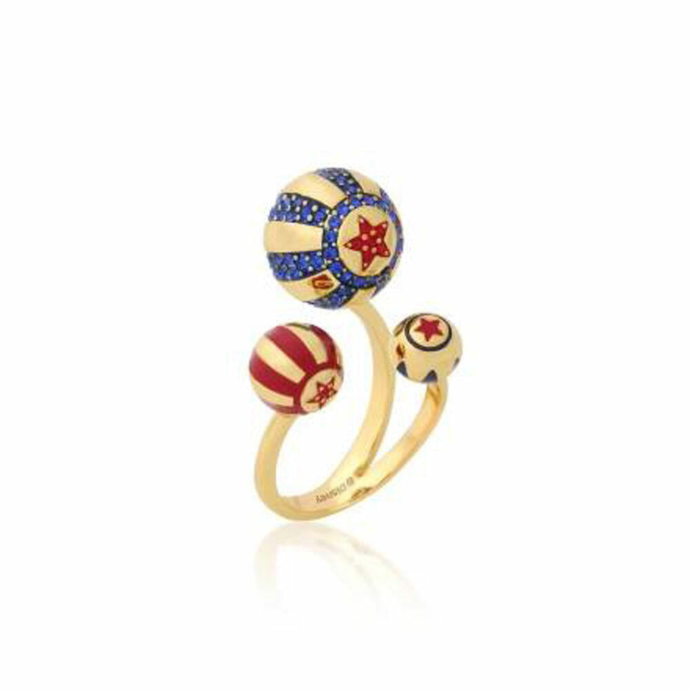 Goebel CK Circus Ball Ring Yellow Couture Kingdom Dumbo Gold Brass Gold Plated 12101591
