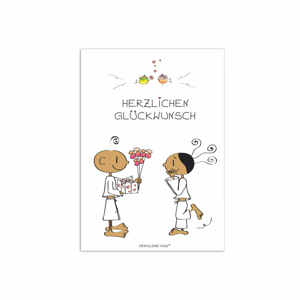 Goebel Der Kleine Yogi Postkarte Herzlichen Glückwunsch, 10er Pack Postkarten, Post Karte, Papier / Pappe, 10.5 cm x 15 cm, 54100191