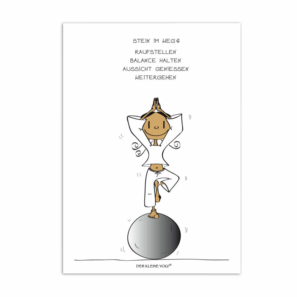 Goebel Der Kleine Yogi Postkarte Stein im Weg, 10er Pack Postkarten, Post Karte, Papier / Pappe, 10.5 cm x 15 cm, 54100321