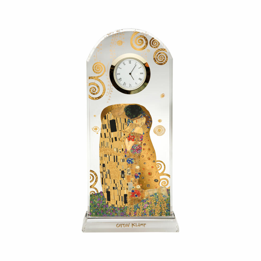 Goebel Tischuhr Gustav Klimt - Der Kuss, Glas, Bunt, 23 cm, 66523241