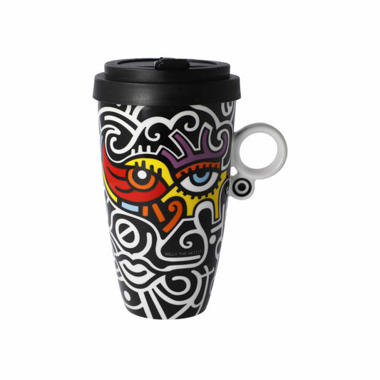 Goebel Mug To Go Billy the Artist - Bright Eyes, drinking mug, coffee mug, Pop Art, Fine Bone China, colorful, 500 ml, 67080621