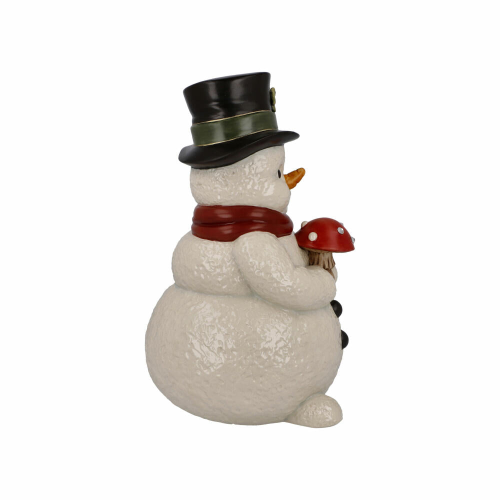 Goebel Figur Kleiner Glücksbote, Schneemann Dekofigur, Steingut, Weiß, 22 cm, 66704141
