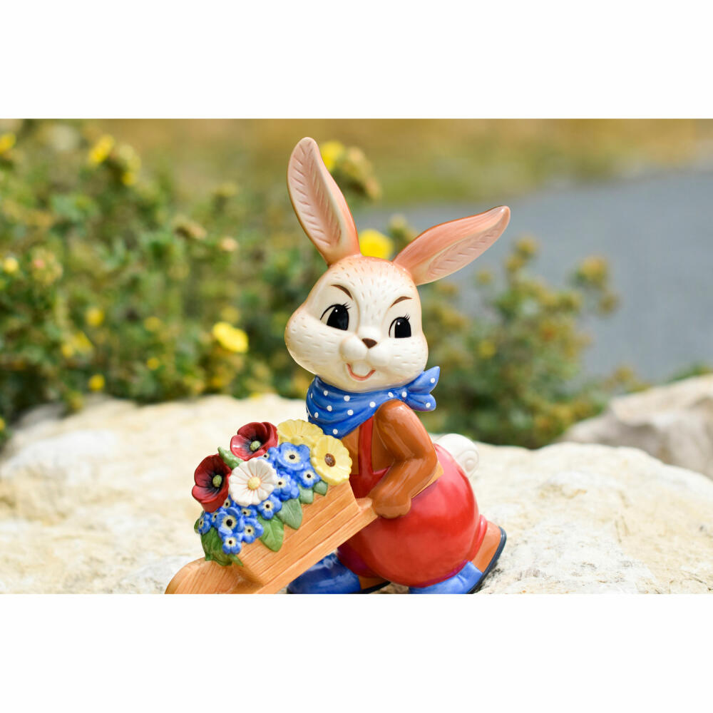 Goebel Figurine Bunny Boy - Spring is so beautiful, Stoneware, Colorful, 25 cm, 66845581