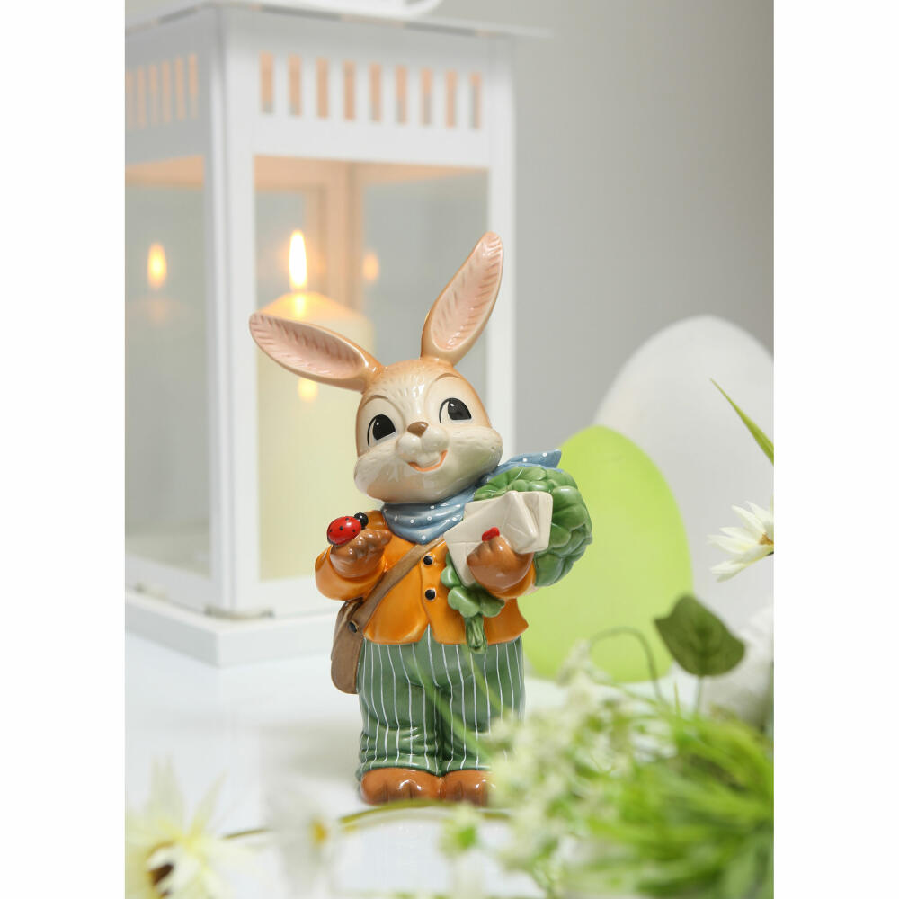Goebel Figurine Rabbit - With good wishes, Easter, Stoneware, Colorful, 24 cm, 66845641
