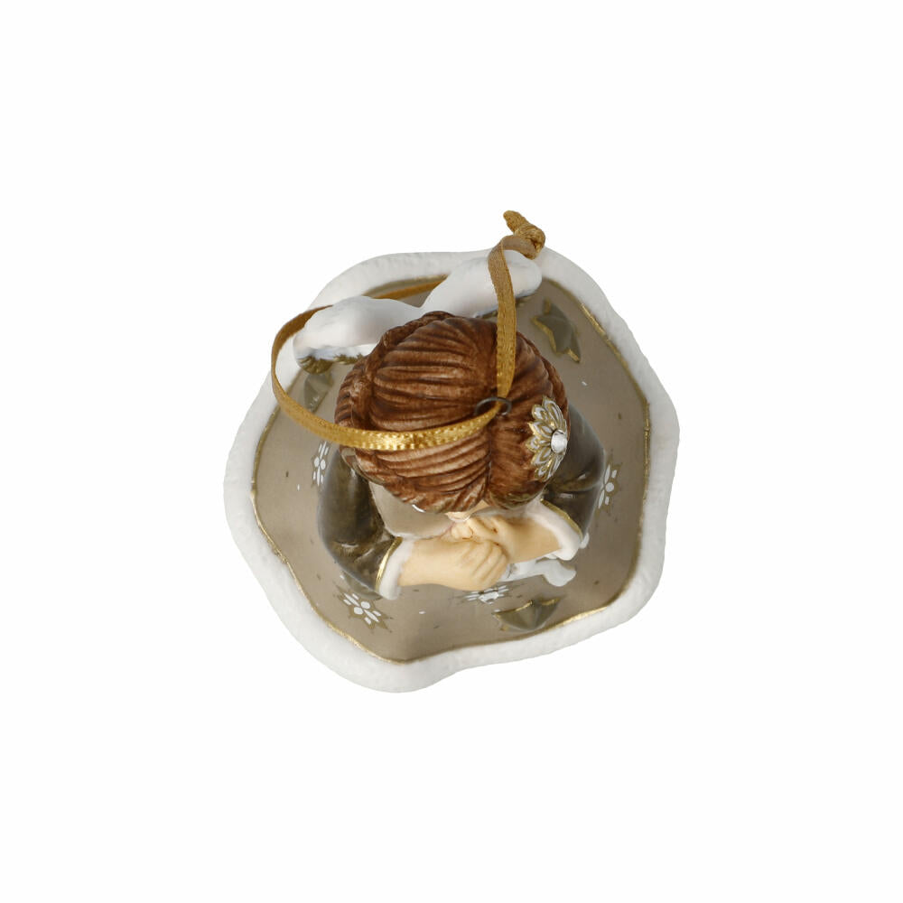 Goebel Engel Jahresengel Glöckchen 2024, Porzellan, Walnuss, Jahresedition, 66505781