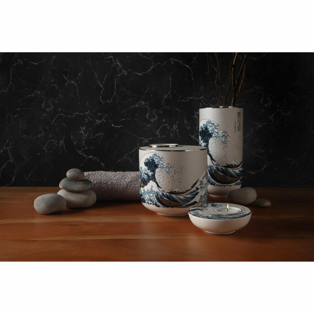 Goebel Vase Hokusai- Die Große Welle, Porzellan, Bunt, 16 cm, 67075111