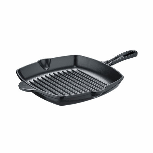 Berndes b.iron Grillpfanne, Pfanne, Induktionsgeeignet, Gusseisen, Schwarz / Grau, 27 x 27 cm, 034233