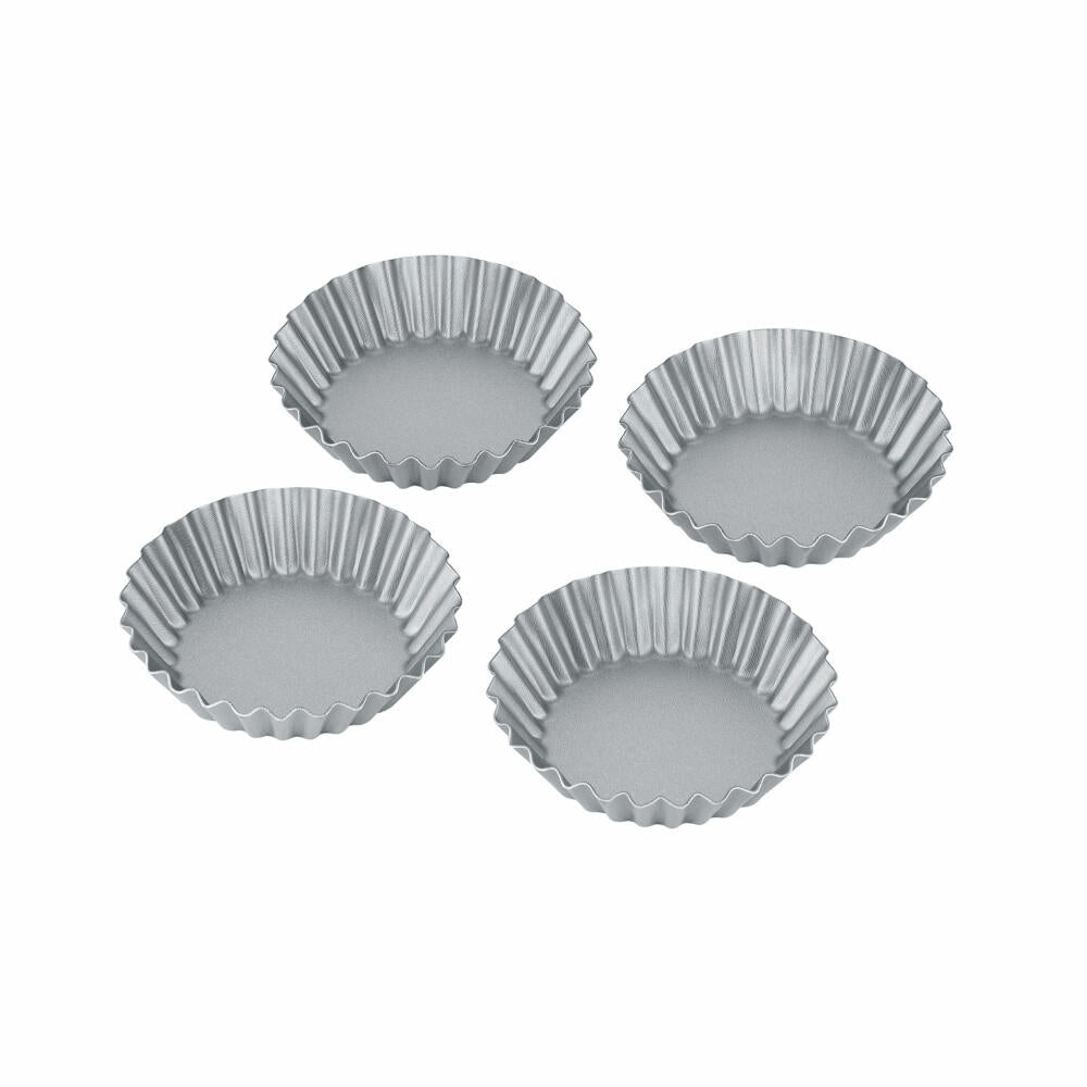 Berndes b.green Alu Recycled Oven Minitartelettes 4er Set, Backförmchen, Aluminium, Grau, 11 cm, 0009129611