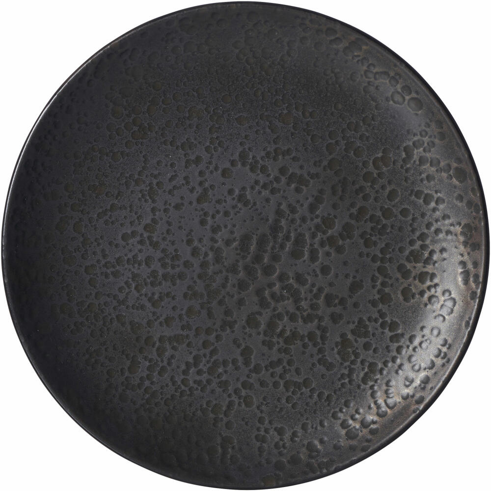 Ritzenhoff & Breker Plate Kitwe, Breakfast Plate, Cake Plate, Stoneware, Black, Ø 20 cm, 271423
