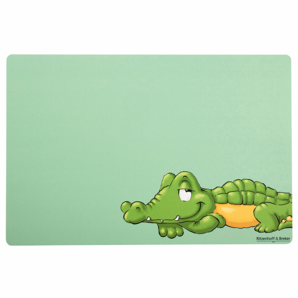 Ritzenhoff & Breker Placemat Happy Zoo - Crocodile Koko, Table Mat, Plastic, Green, 30 x 45 cm, 316384