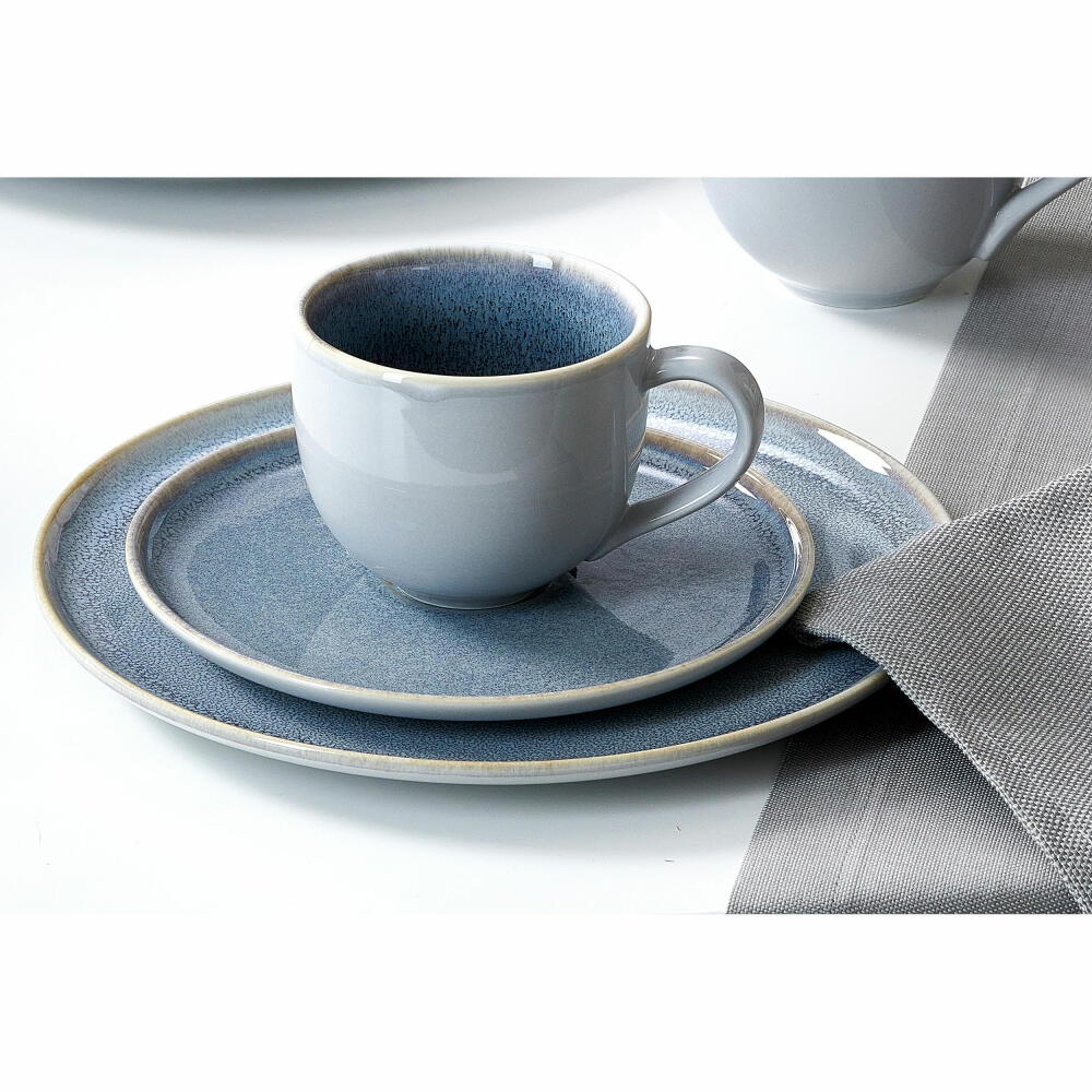 Ritzenhoff & Breker coffee service Skagen Stone, 12-piece, coffee service, tableware set, porcelain, grey blue, 318319