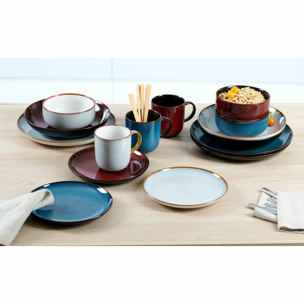 Ritzenhoff & Breker Gambia soup plate, pasta plate, deep plate, stoneware, red, Ø 23 cm, 419955