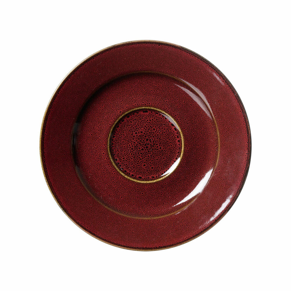 Ritzenhoff & Breker Gambia saucer, underplate, underplate, stoneware, red, Ø 15.5 cm, 420463