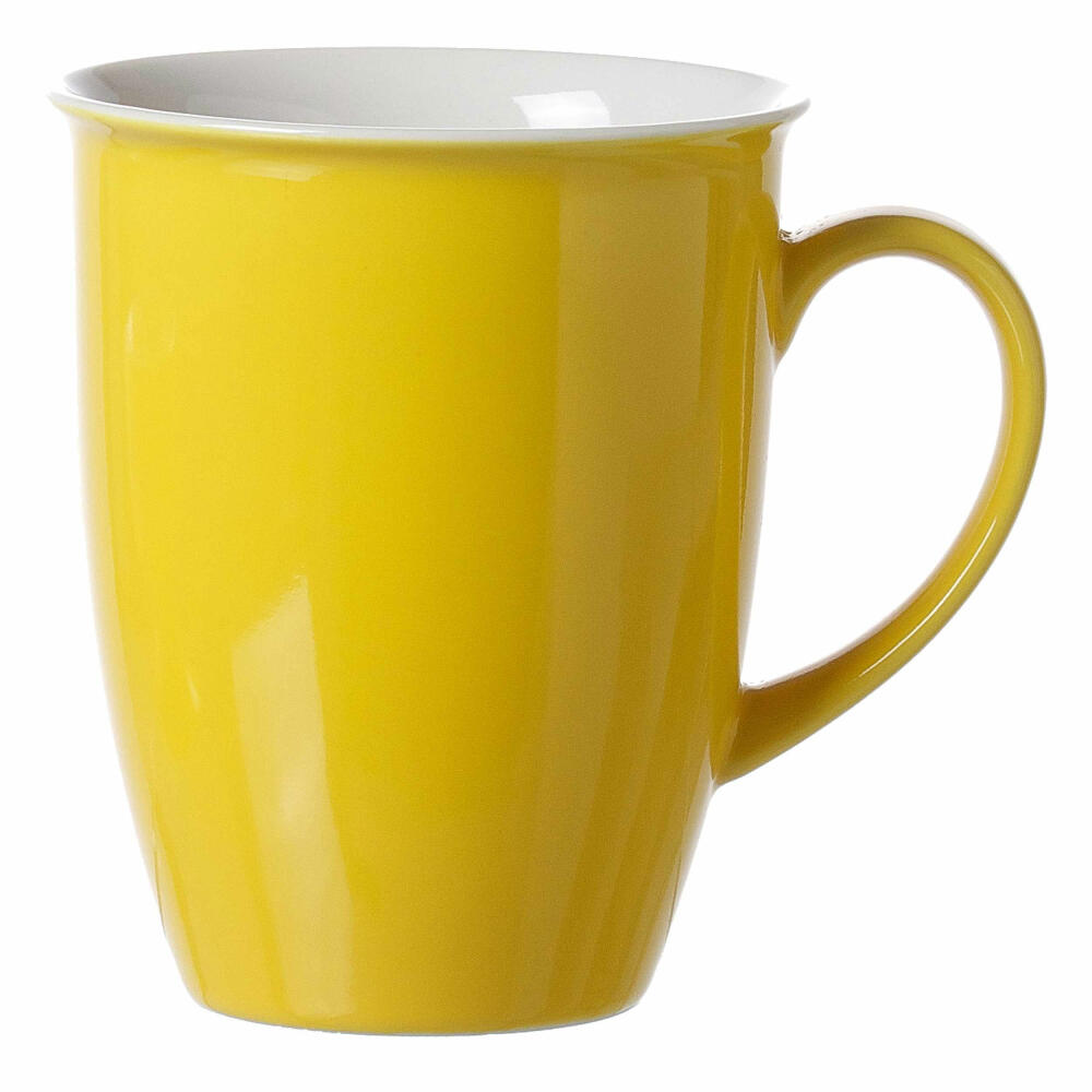 Ritzenhoff & Breker Doppio coffee mug, coffee mug, cup, tableware, porcelain, sunny yellow, 320 ml, 565003