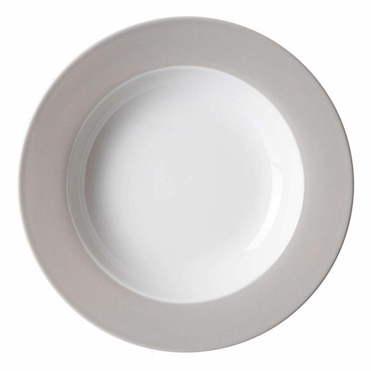Ritzenhoff & Breker Doppio Teller Tief, Suppenteller, Speiseteller, Essteller, Porzellan, Grau, Ø 22 cm, 576863
