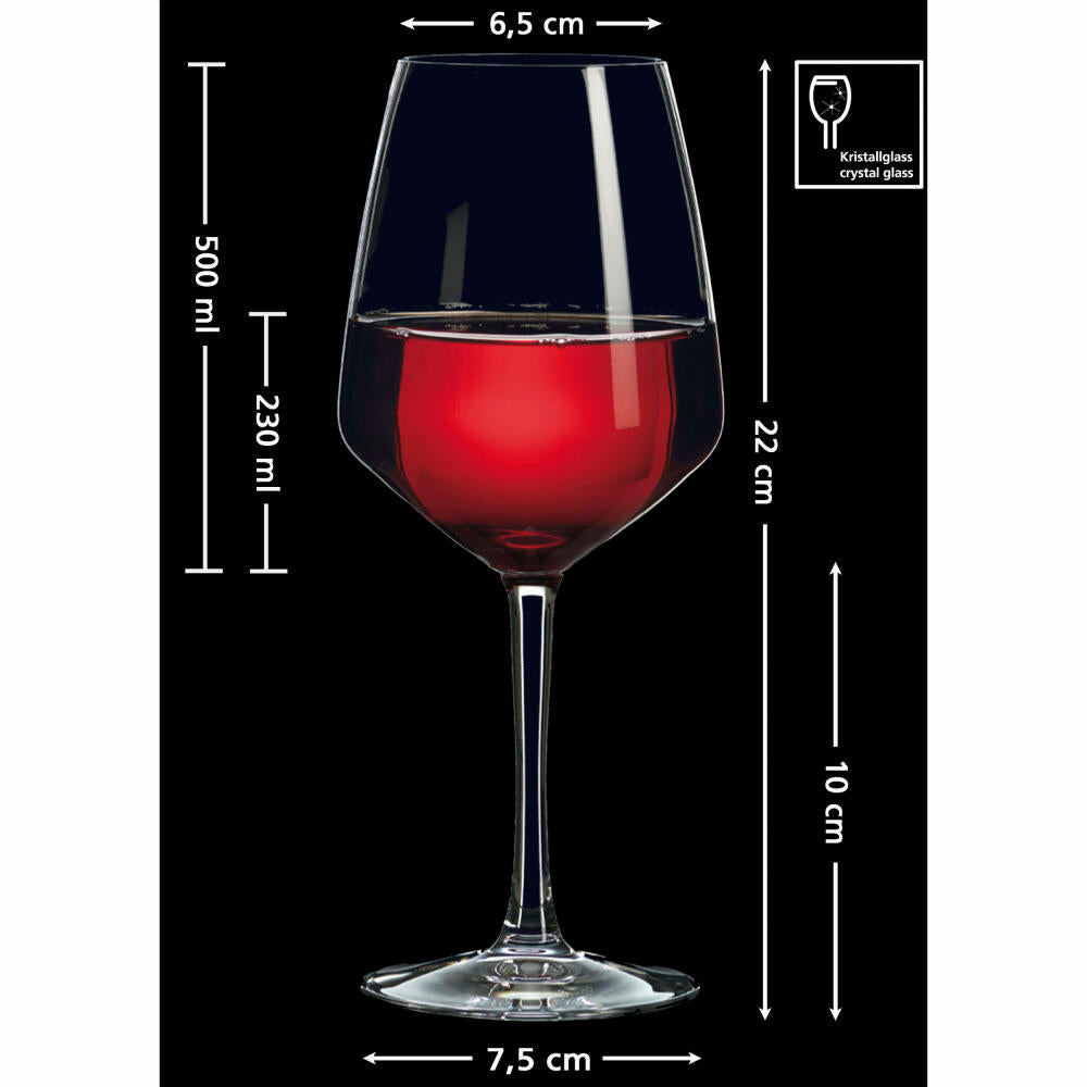Ritzenhoff & Breker Burgundy glass Mambo set of 4, wine glasses, crystal glass, clear, 500 ml, 813241