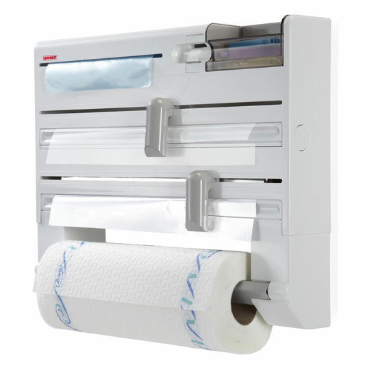 Leifheit Wandrollenhalter Parat Plus, Küchenrollenhalter für Alufolie und Frischhaltefolie, 30,2 cm, 25723