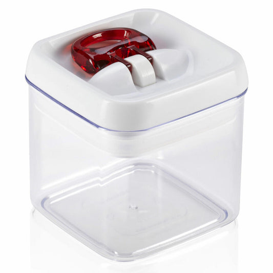 Leifheit storage container, storage jar, freshness container, Fresh & Easy, square, with ingenious aroma seal, 0.4 l, 31207