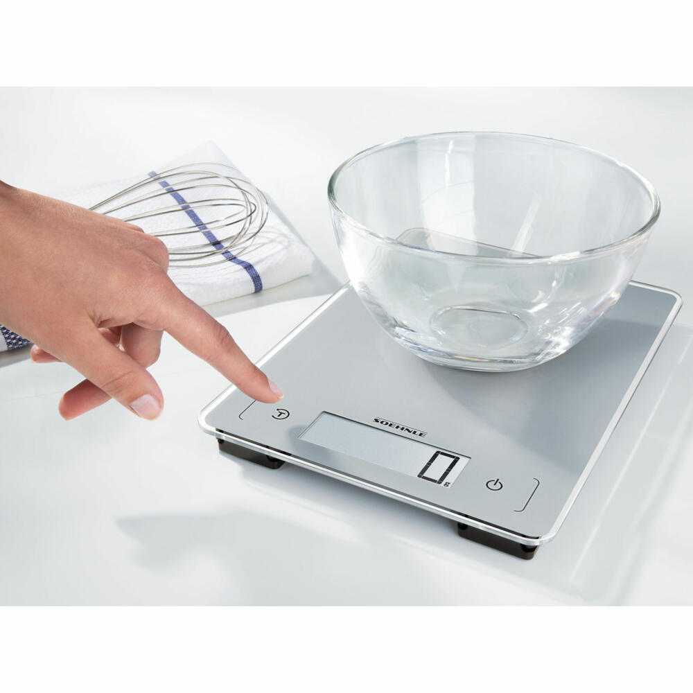Soehnle Digital Kitchen Scale Page Aqua Proof, Scale, Gram Scale, Safety Glass, Gray, 66225