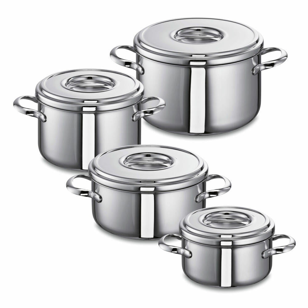 Schulte-Ufer multi-pot set Romana i, 4-piece, cooking pot, frying pan, pots, stainless steel, set 472