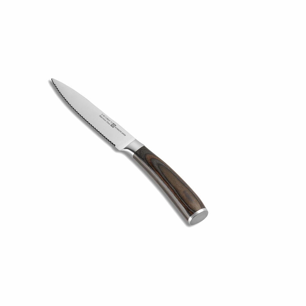 Schulte-Ufer all-purpose knife serrated Riku, kitchen knife, knife, blade steel, laminated wood handle, 61626