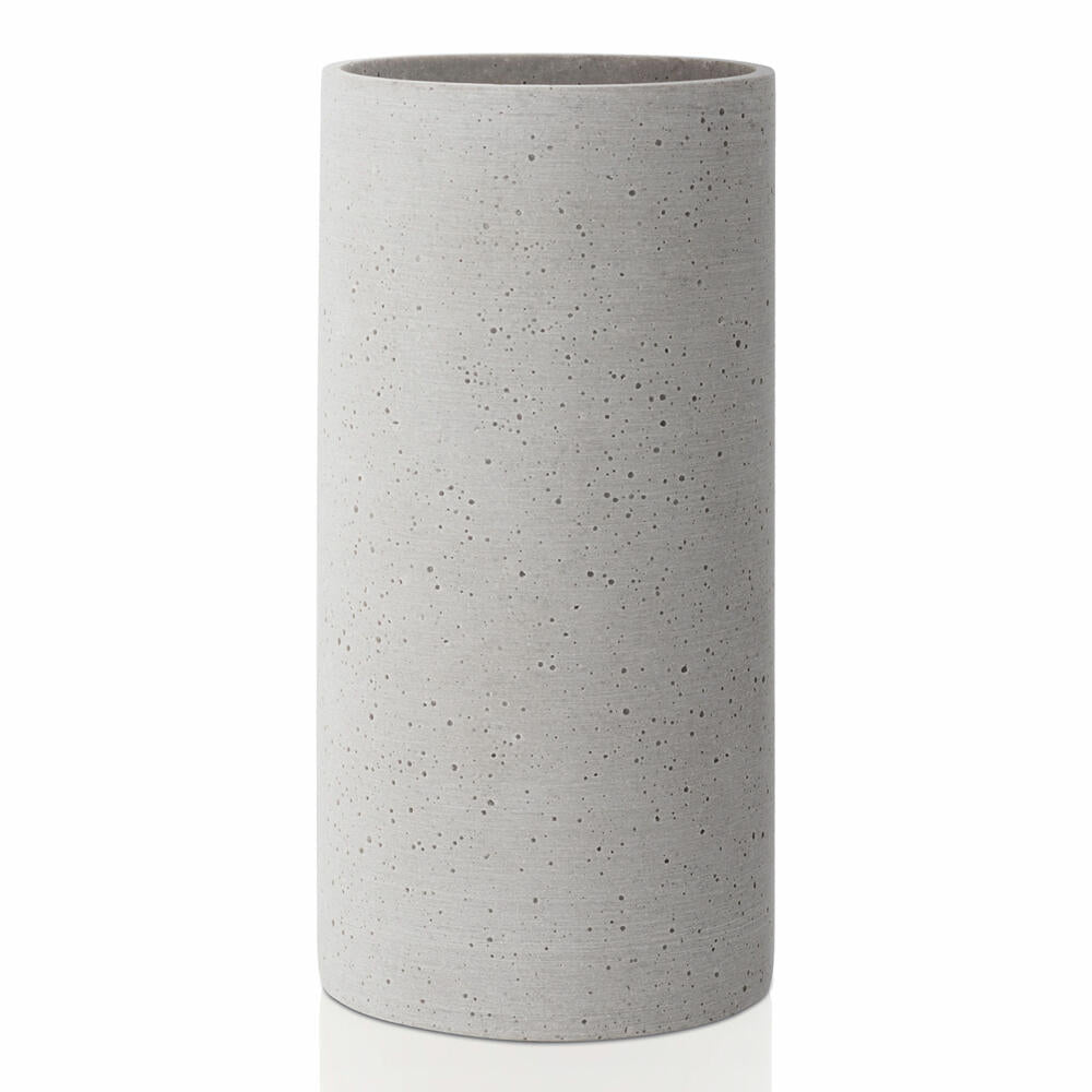 Blomus COLUNA vase M, decorative vase, flower vase, cylinder vase, polyresin, light gray, 24 cm, 65596